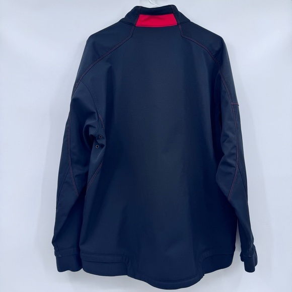 St Johns College Nike Jacket Men Large Black Full Zip Red Embroidery Soft Shell - Picture 3 of 13